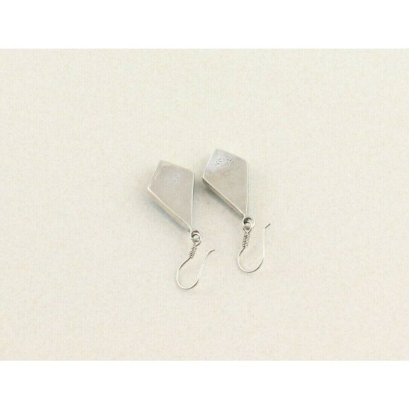 Sterling Silver Blue Howlite Dangle Earrings Vintage Taxco - Picture 8 of 8